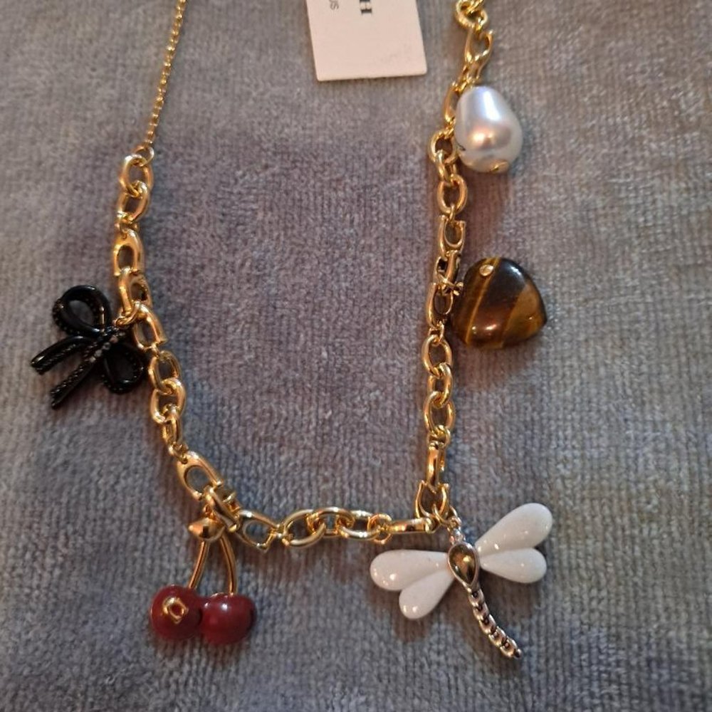 Coach Mix Charm Frontal Necklace